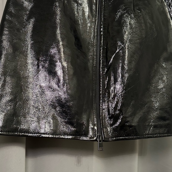 Lamarque Rowan 100% Leather Mini Skirt Black Size 4 Sexy Grunge - Picture 11 of 16